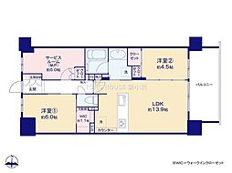 ル・サンク津田沼 2SLDKの間取図画像
