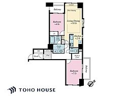 朝日サテライト上野 2LDKの間取図画像