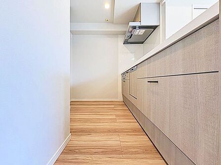 「美しく&使いやすいキッチン」優しい温もりを醸し出すカウンターキッチンは料理の為の配慮を散りばめられた仕様です。家事をしながらリビングの様子を見守れる安心感もあります。