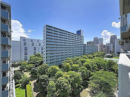 「眺望」都心にいながら緑に囲まれ、自然を感じることのできる穏やかな住戸です。日々の喧騒を忘れ、落ち着いたひと時をお過ごしください。