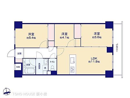 3LDK 間取り