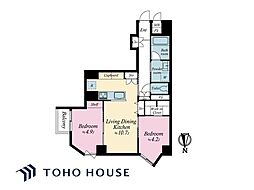 日興パレス永代 2LDKの間取図画像