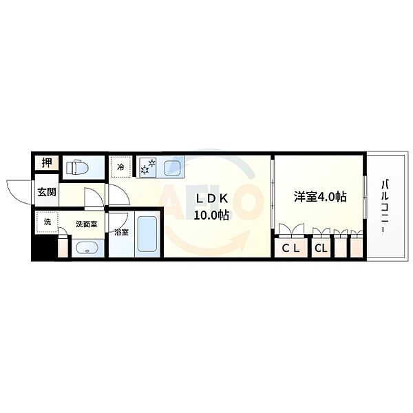 ブランズ北堀江プレイス ｜大阪府大阪市西区北堀江3丁目(賃貸マンション1DK・14階・35.48㎡)の写真 その2