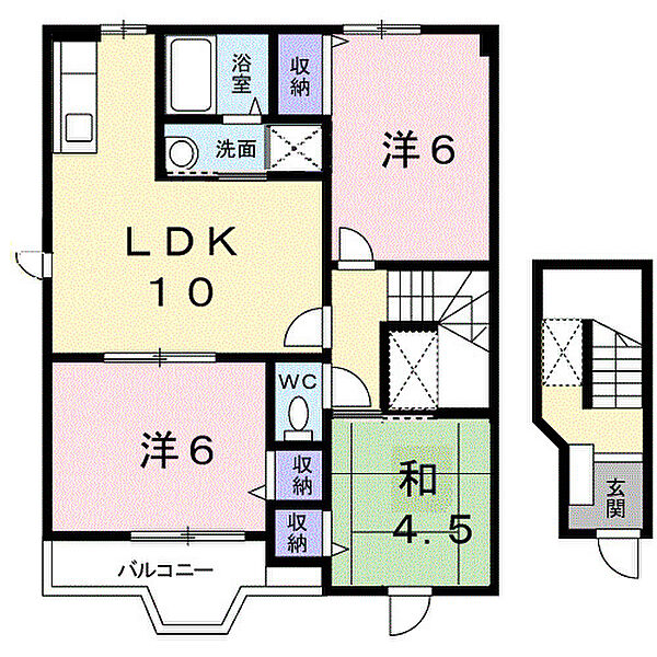 エレガンツァ　アロッジオI号館 201｜大阪府羽曳野市古市6丁目(賃貸アパート3LDK・2階・65.57㎡)の写真 その2