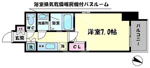 ファーストステージ江戸堀パークサイド ｜大阪府大阪市西区江戸堀2丁目(賃貸マンション1K・13階・24.15㎡)の写真 その2