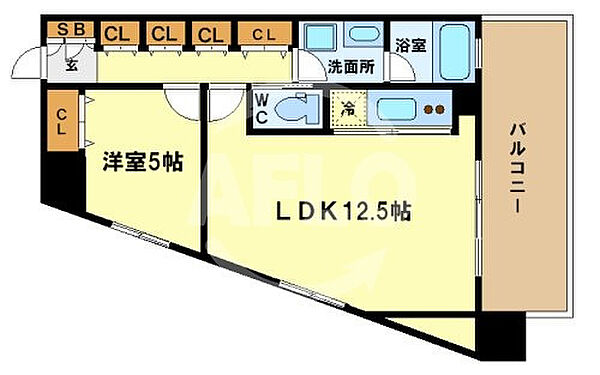 レジュールアッシュ福島 ｜大阪府大阪市福島区福島4丁目(賃貸マンション1LDK・3階・46.20㎡)の写真 その2