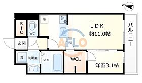 リヴェント福島野田  ｜ 大阪府大阪市福島区吉野1丁目（賃貸マンション1LDK・11階・36.32㎡） その2