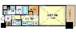 パークアクシスうつぼ公園 9階1Kの間取り