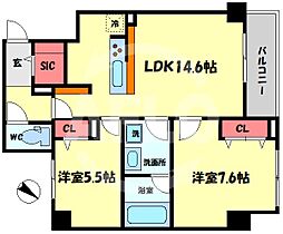 village土佐堀  ｜ 大阪府大阪市西区土佐堀1丁目（賃貸マンション2LDK・2階・61.51㎡） その2