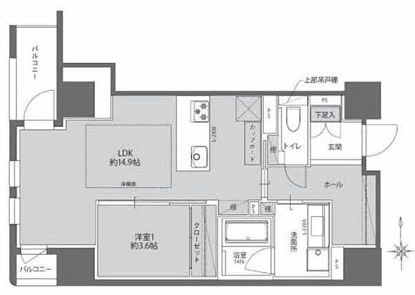 THE　WEAVE　MINAMISENBA 301｜大阪府大阪市中央区南船場2丁目(賃貸マンション1LDK・3階・52.94㎡)の写真 その2