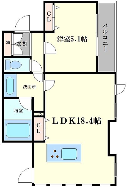 アーバンライフ御堂筋本町タワー 1301｜大阪府大阪市中央区南本町3丁目(賃貸マンション1LDK・13階・52.10㎡)の写真 その2