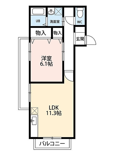 ドエルマルシェＣ 206｜愛知県岡崎市洞町字西丸根(賃貸アパート1LDK・1階・44.60㎡)の写真 その2