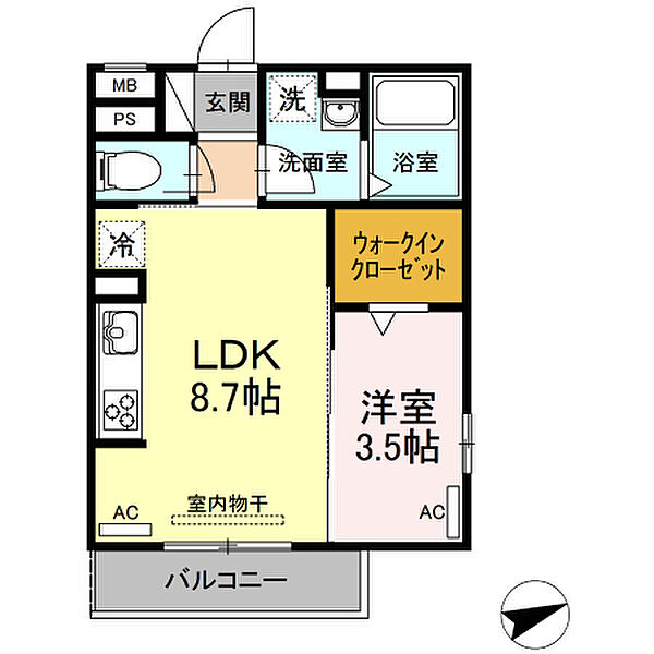 Ｄ－ｒｏｏｍ門前 201｜愛知県岡崎市門前町(賃貸アパート1LDK・2階・32.92㎡)の写真 その2