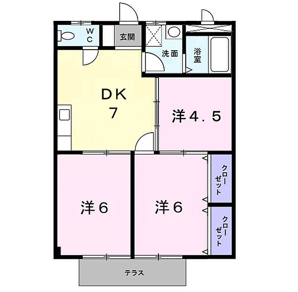 シティハイツ本宿III 102｜愛知県岡崎市山綱町1丁目(賃貸アパート3DK・1階・52.17㎡)の写真 その2