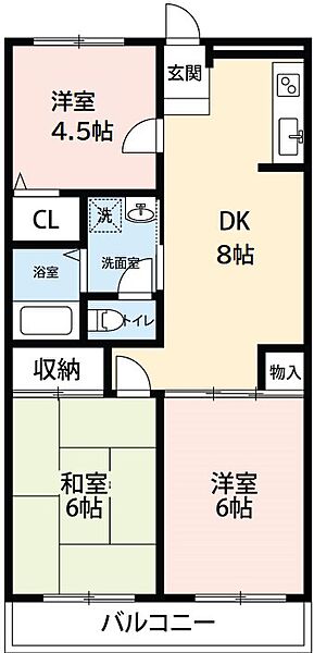 サンハイム夢来 1Ｅ｜愛知県岡崎市洞町字五位原(賃貸マンション3DK・1階・55.77㎡)の写真 その2