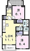 パーシモン北野 105 ｜ 愛知県岡崎市北野町字南山55番地3（賃貸アパート2LDK・1階・56.84㎡） その2