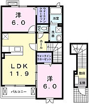 ヒューマン下河原Ｂ 202 ｜ 愛知県岡崎市野畑町字下河原15番地（賃貸アパート2LDK・2階・58.80㎡） その2