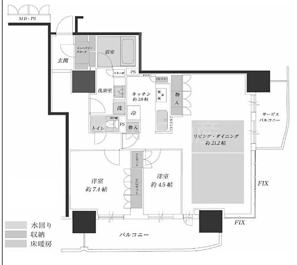 ローレルタワー堺筋本町 ｜大阪府大阪市中央区久太郎町2丁目(賃貸マンション2LDK・31階・88.20㎡)の写真 その2