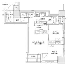 ブランズタワー谷町四丁目  ｜ 大阪府大阪市中央区常盤町2丁目（賃貸マンション2LDK・20階・60.28㎡） その2