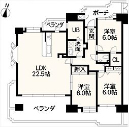 シティライフ田迎3 3LDKの間取図画像