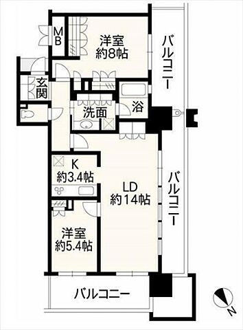 間取り ＭＪＲ熊本ザ・タワー（ペット可マンション） 3階/-