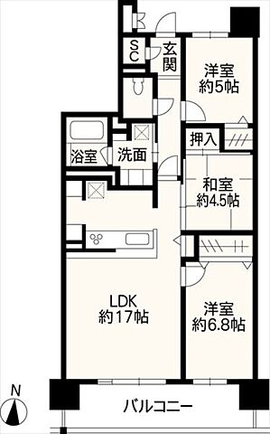 間取り サーパスシティ平成マークテラス（ペット可マンション） 9階/-