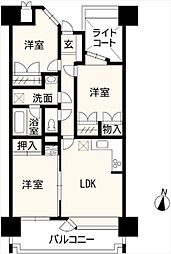 シティマンション上熊本 3LDKの間取図画像