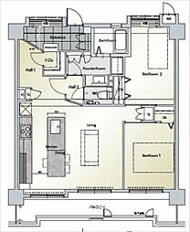 コアマンション駅南 2LDKの間取図画像