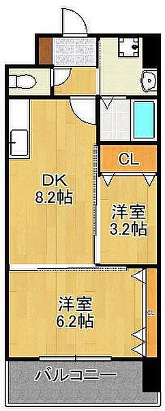 ギャラン中央 ｜福岡県行橋市中央2丁目(賃貸マンション2DK・13階・42.75㎡)の写真 その2