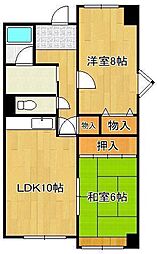ラ・セール石崎 2LDKの間取図画像