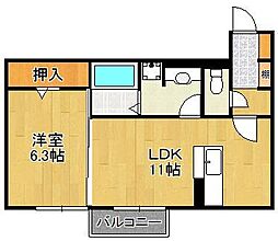 サンライト 1LDKの間取図画像