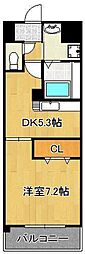 ハミングバード上吉田 1DKの間取図画像