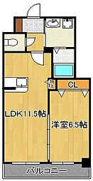 サンシャイン十番館.曽根 1LDKの間取図画像