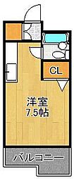 ホワイトパレス京町 ワンルームの間取図画像