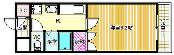 聖和マンション弐番館 ｜大阪府藤井寺市岡1丁目(賃貸マンション1K・4階・25.50㎡)の写真 その2