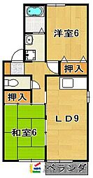 グランドール倉永 2DKの間取図画像