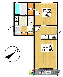 フェリーク1 1LDKの間取図画像