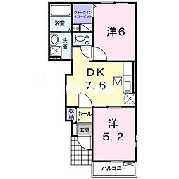 メゾン・ド・ジェルメA 2DKの間取図画像