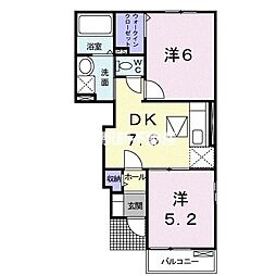 メゾン・ド・ジェルメB 2DKの間取図画像