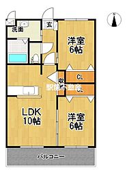 コンフォヴィラ 2LDKの間取図画像
