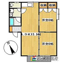 田隈コーポ 2-A ｜ 福岡県大牟田市大字田隈791-2（賃貸アパート2LDK・2階・56.11㎡） その2