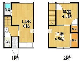 コーポ中村 1 ｜ 福岡県大牟田市健老町（賃貸アパート2LDK・1階・40.00㎡） その2