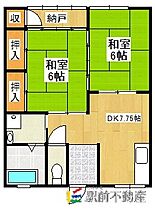 松田コーポ 202 ｜ 福岡県大牟田市大字橘991-3（賃貸アパート2DK・2階・49.10㎡） その2