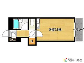 シャトレビル 408 ｜ 福岡県大牟田市中島町5-1（賃貸マンション1R・4階・21.87㎡） その2