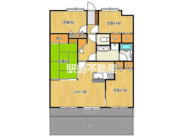 コアマンションパークシティ 102｜福岡県大牟田市新地町(賃貸マンション4LDK・1階・80.35㎡)の写真 その2