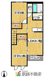 エレガント・プレサス 2DKの間取図画像