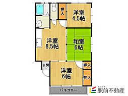 ウイング3 3LDKの間取図画像