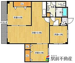 沖牟田ビル 3LDKの間取図画像