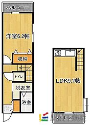 グランドハイツ大牟田駅南 1LDKの間取図画像