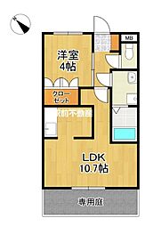 ルミナスハイム 1LDKの間取図画像